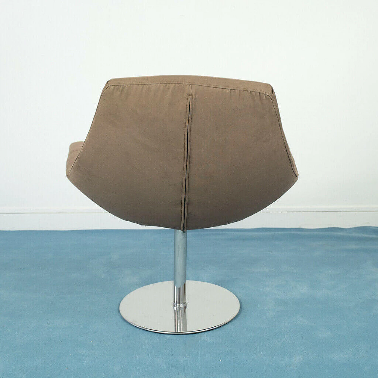 Swivel armchair in brown fabric, 70's 1140474