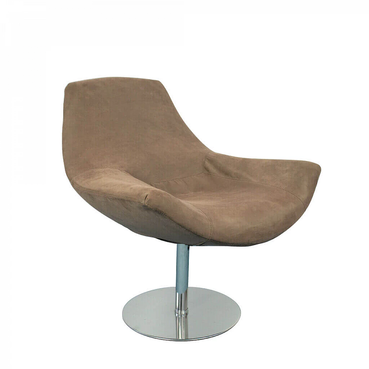 Swivel armchair in brown fabric, 70's 1140560