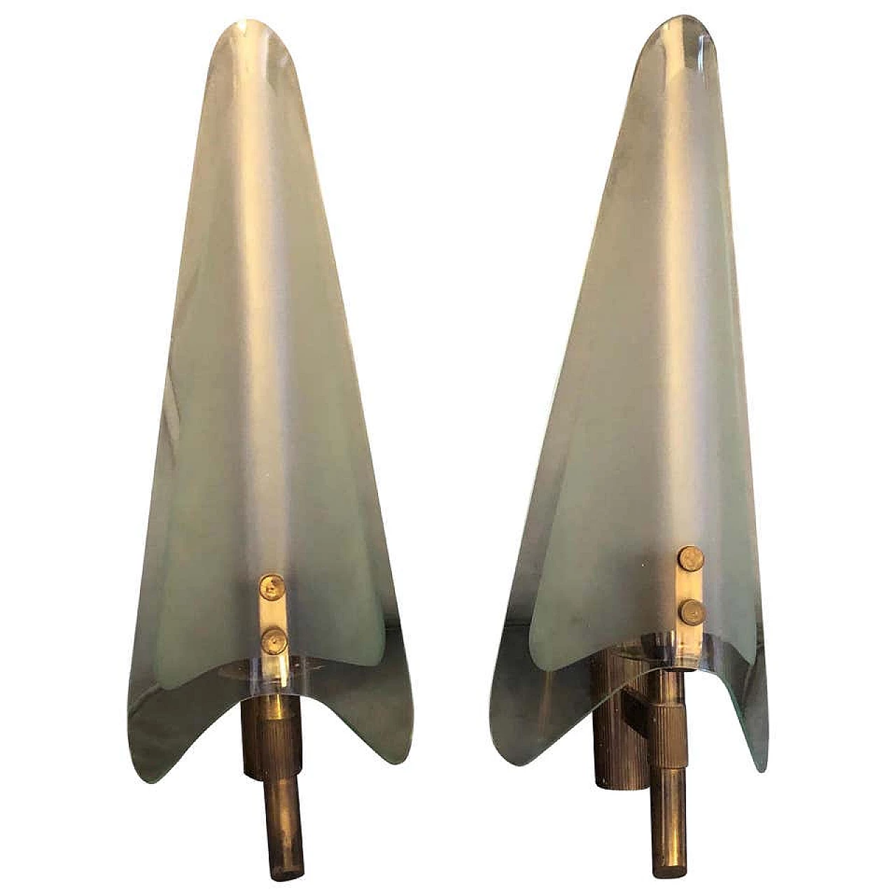 Pair of large wall sconces in the style of Max Ingrand, 50s 1140708