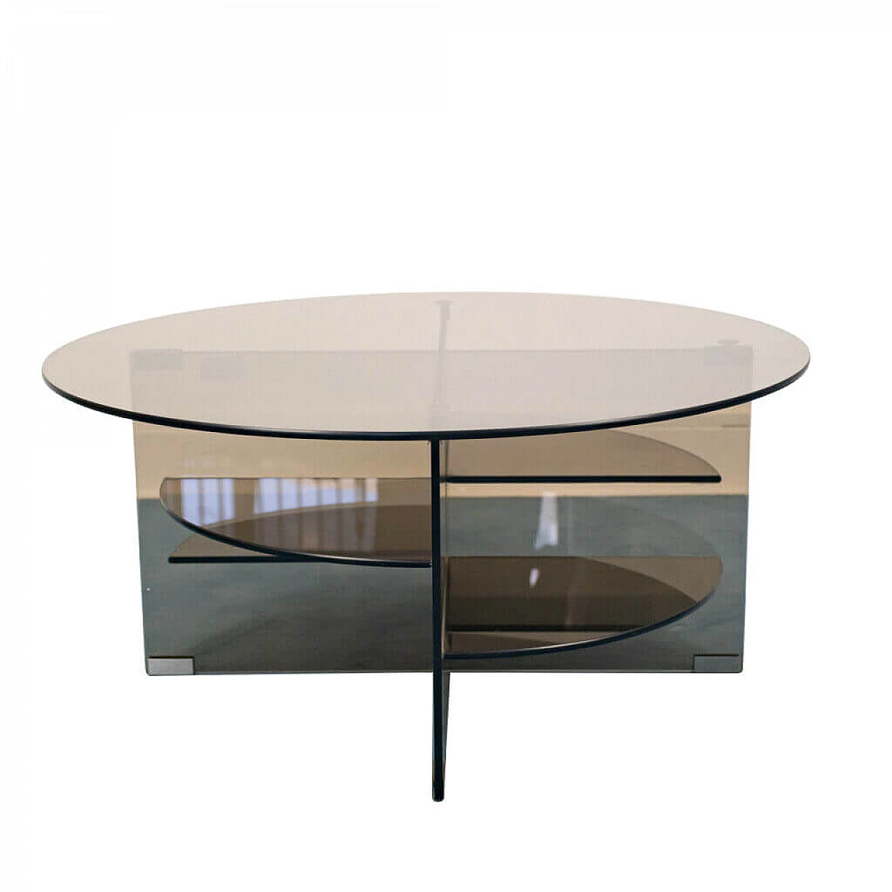 Tavolino in cristallo Parsol di Guerra Masiero, anni '70 intOndo