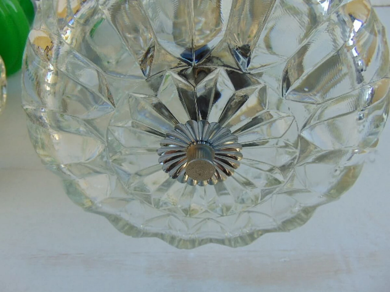 Pair of chandeliers in colored glass, 60s 1141399