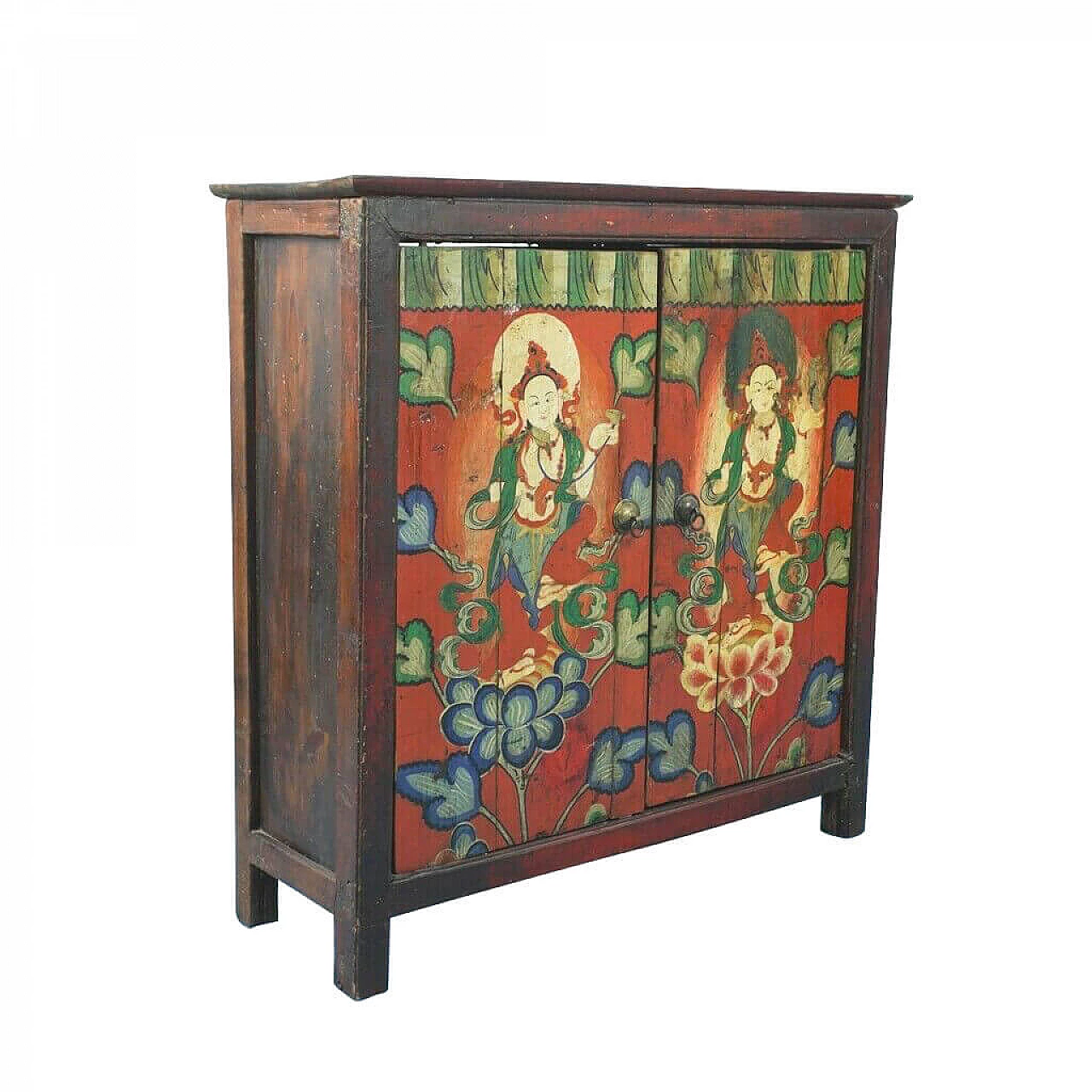 Credenza Etnica in legno pitturata, anni '60 1141518