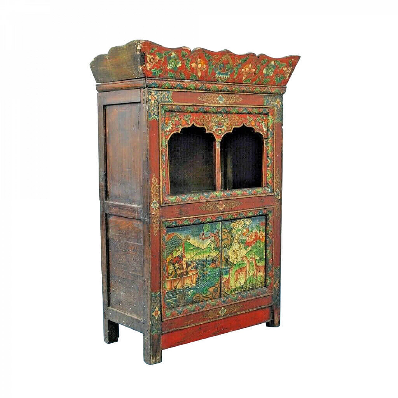 Ethnic sideboard in painted wood, 60's 1141520