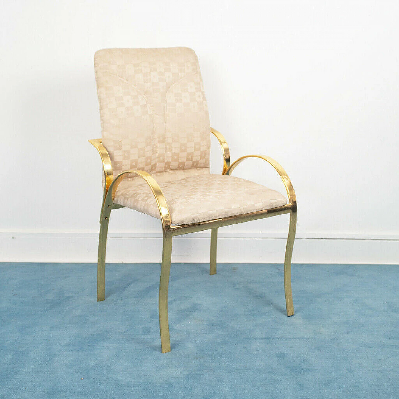 4 Brass dining chairs, 70s 1141580