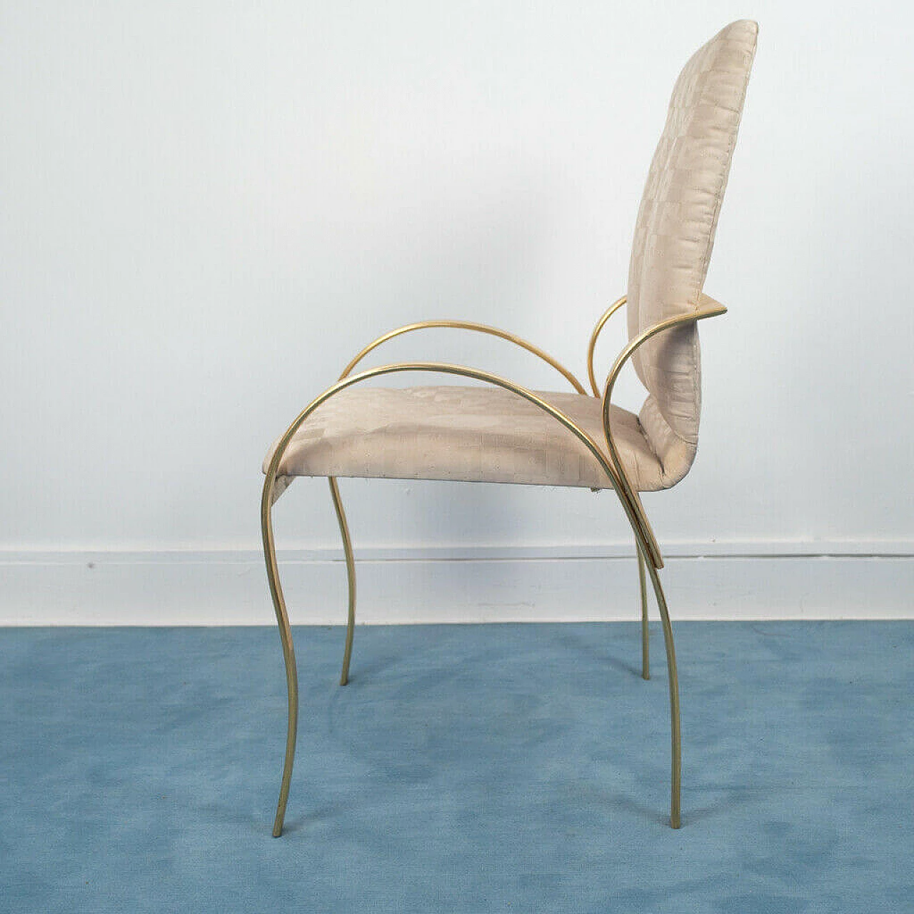 4 Brass dining chairs, 70s 1141583
