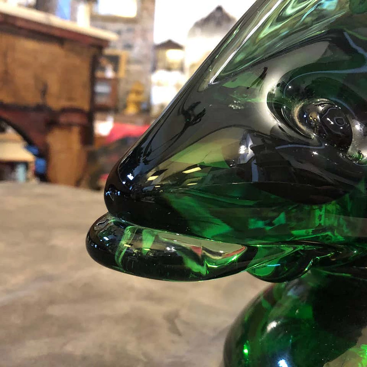 Green and red Murano glass shark, 1970s 1141700