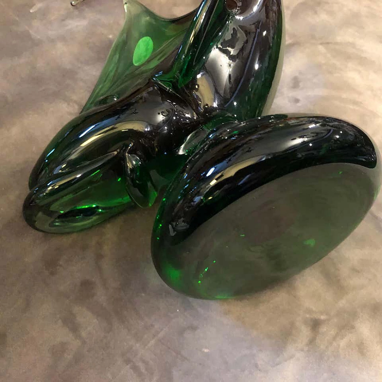 Green and red Murano glass shark, 1970s 1141702
