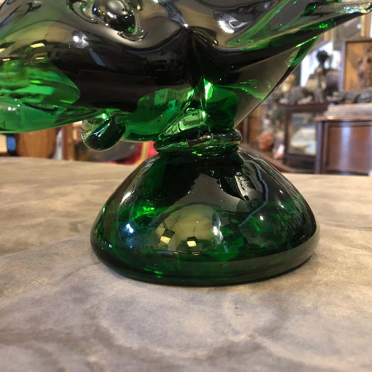 Green and red Murano glass shark, 1970s 1141705