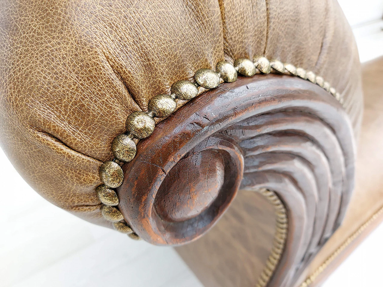 Antica chaise longue danese d'epoca, inizio del XX secolo 1142169