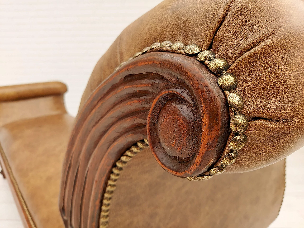 Antica chaise longue danese d'epoca, inizio del XX secolo 1142182