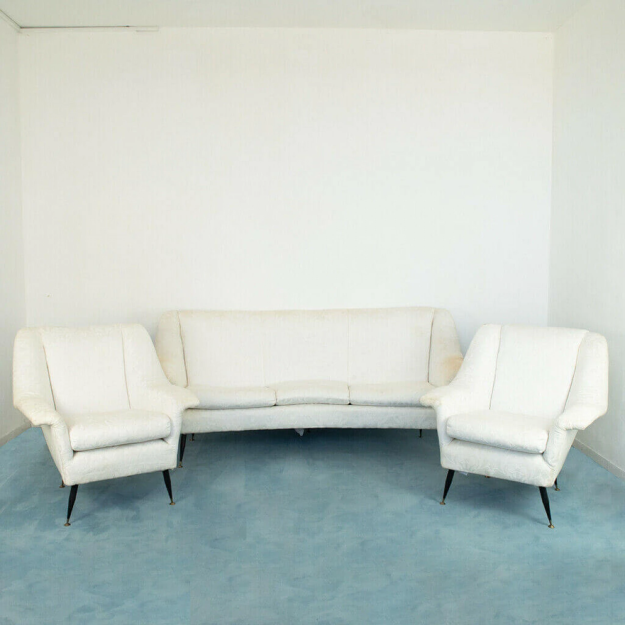 Sofa with couple of armchairs by Ico Parisi, 60s 1142267