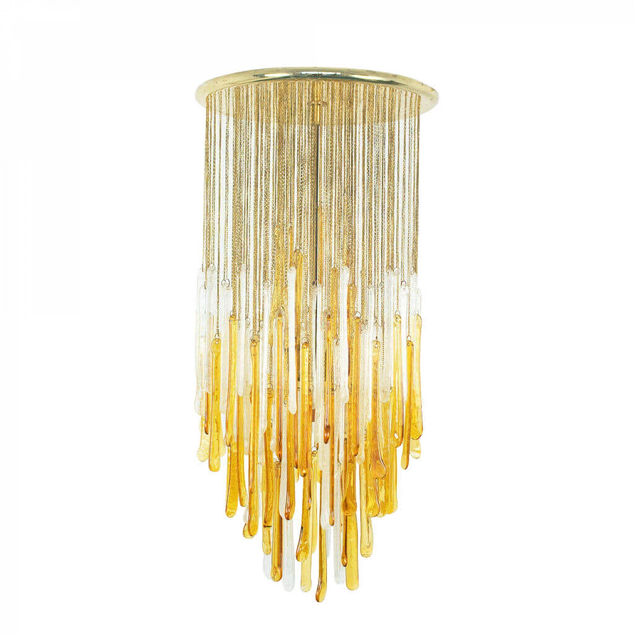 Glass chandelier with 4 lights by Mazzega, 1960s 1142325
