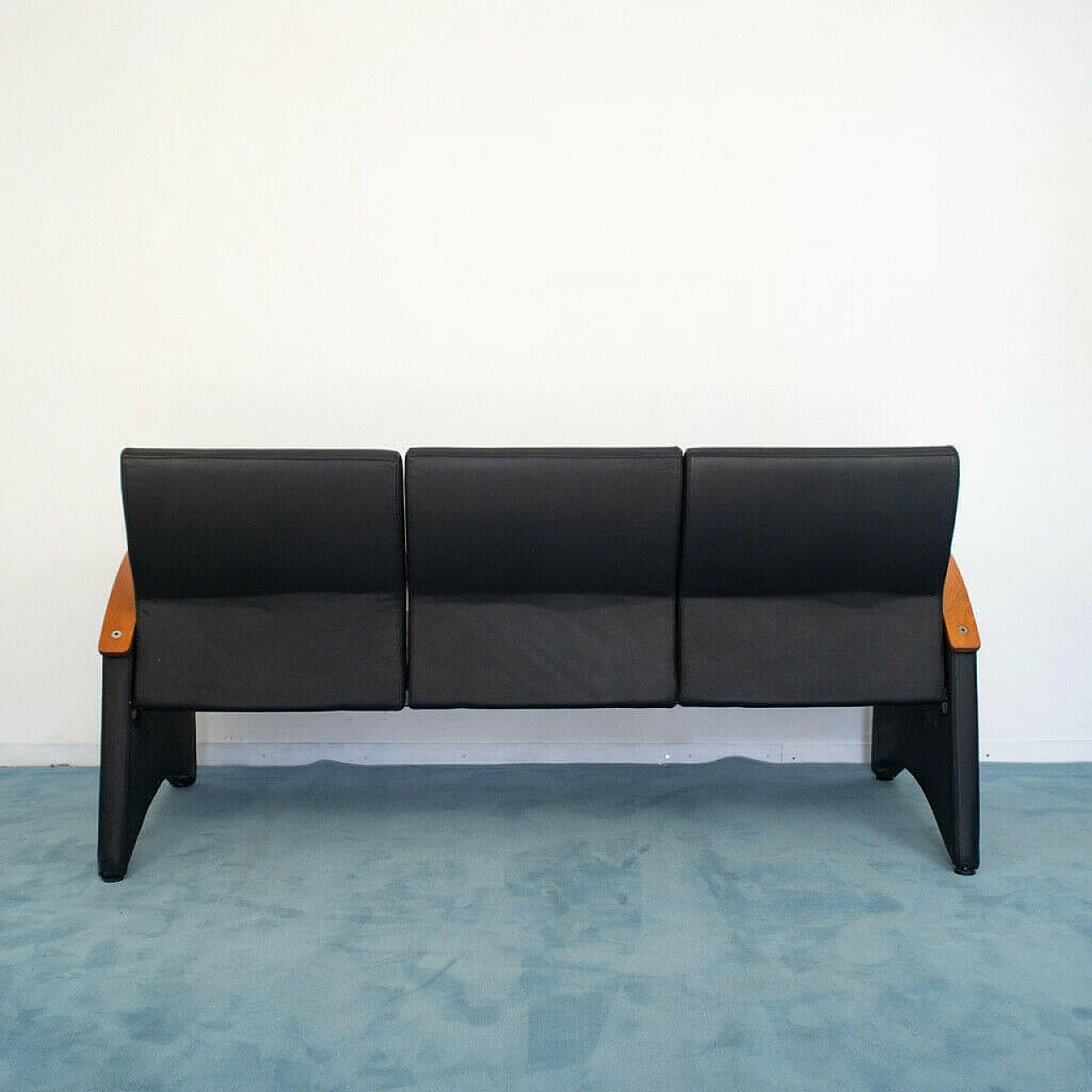 Pair of Trhona sofas in faux leather, 70s 1142373