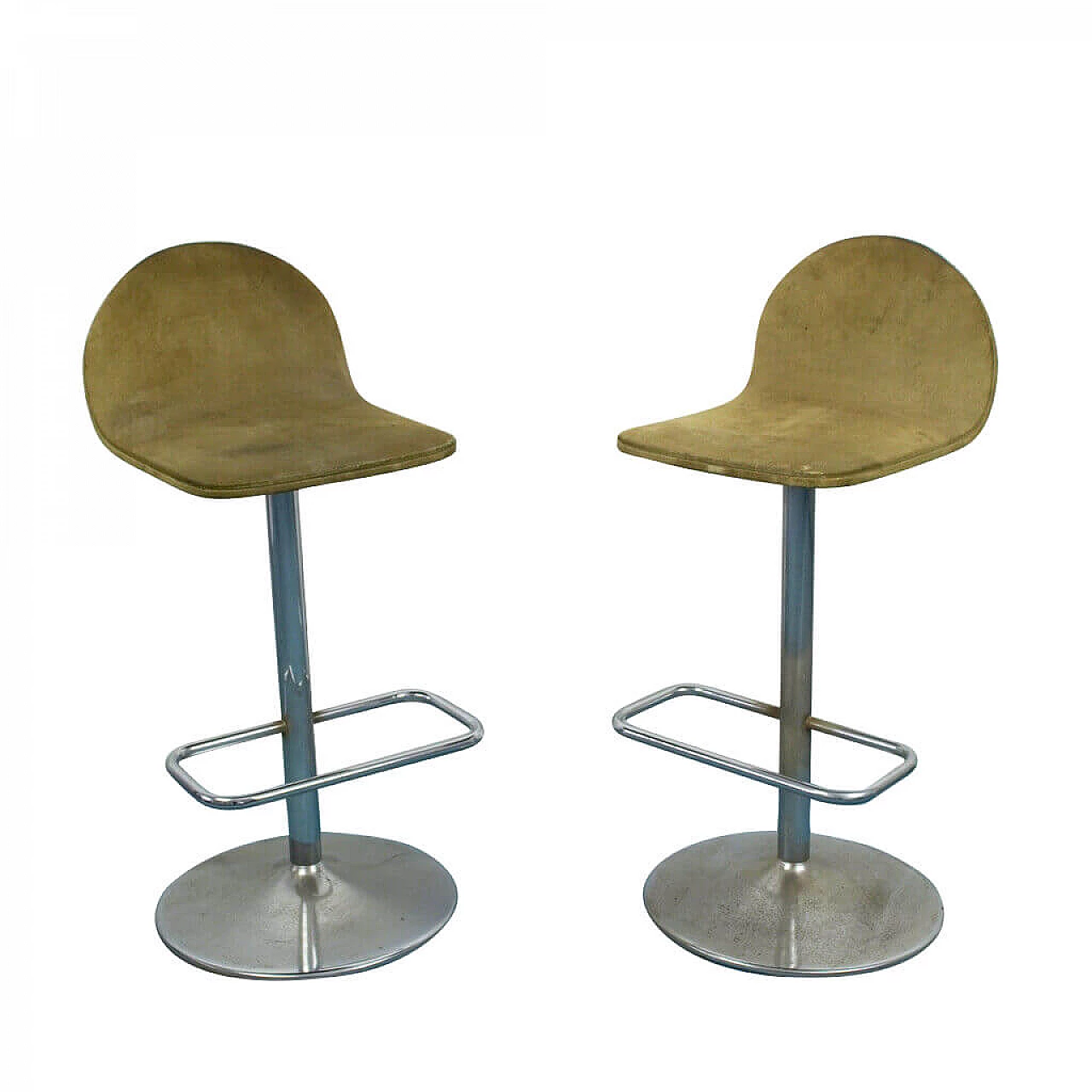 Pair of steel stools by Willy Rizzo, 70s 1142556