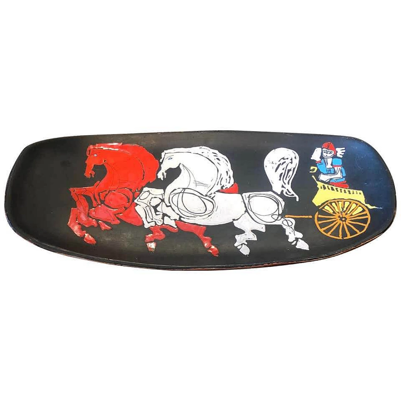 Hand painted ceramic oval centerpiece by Giovanni Verdini, 1957 1142811