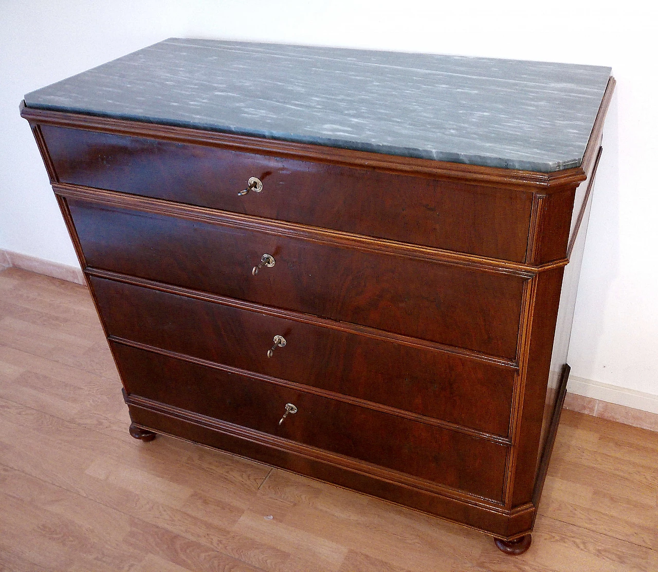 Art Deco chest of drawers with marble top, 19th century 1142934