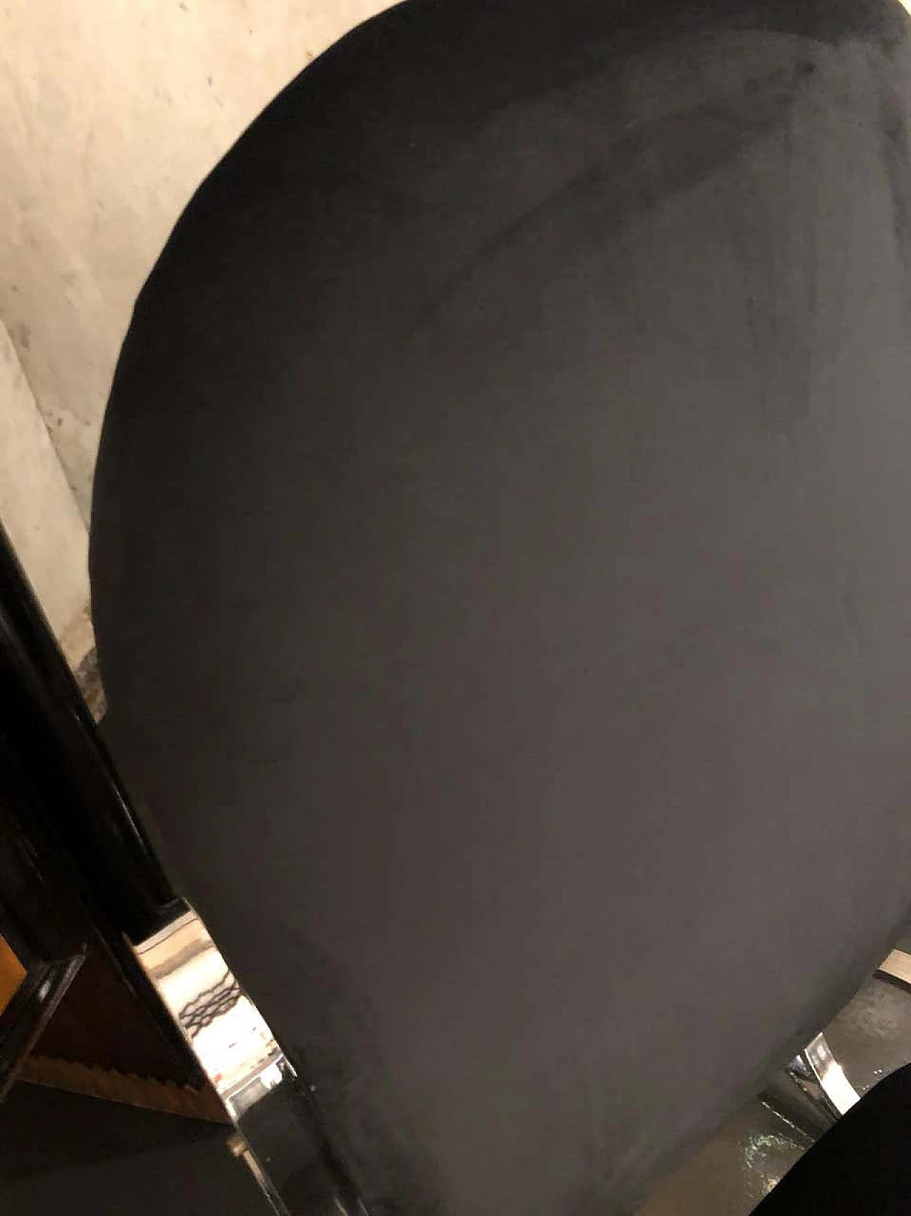 Rocking chair chrome and black velvet, 70s 1142949