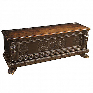 Italian wooden chest in Renaissance style