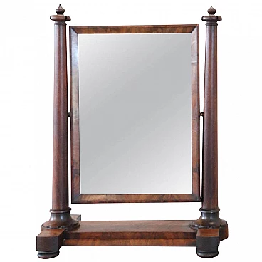 Antique mahogany Psyche mirror in mahogany, 19th century