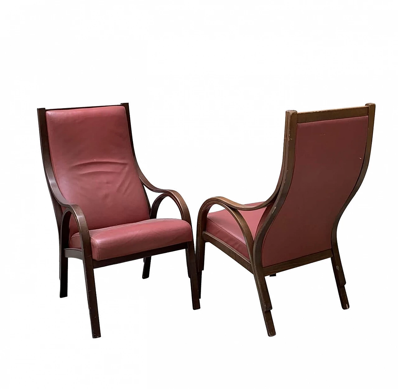 4 Armchairs in leather Cavour by Giotto Wick for Poltrona Frau 1144416