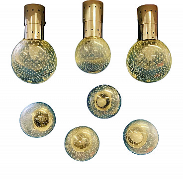 7 Murano glass lamps by Gino Sarfatti for Arteluce, 50s