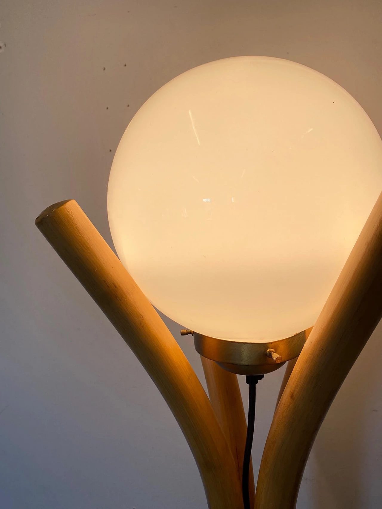 Lampada da terra in bambù, anni '70 1144445