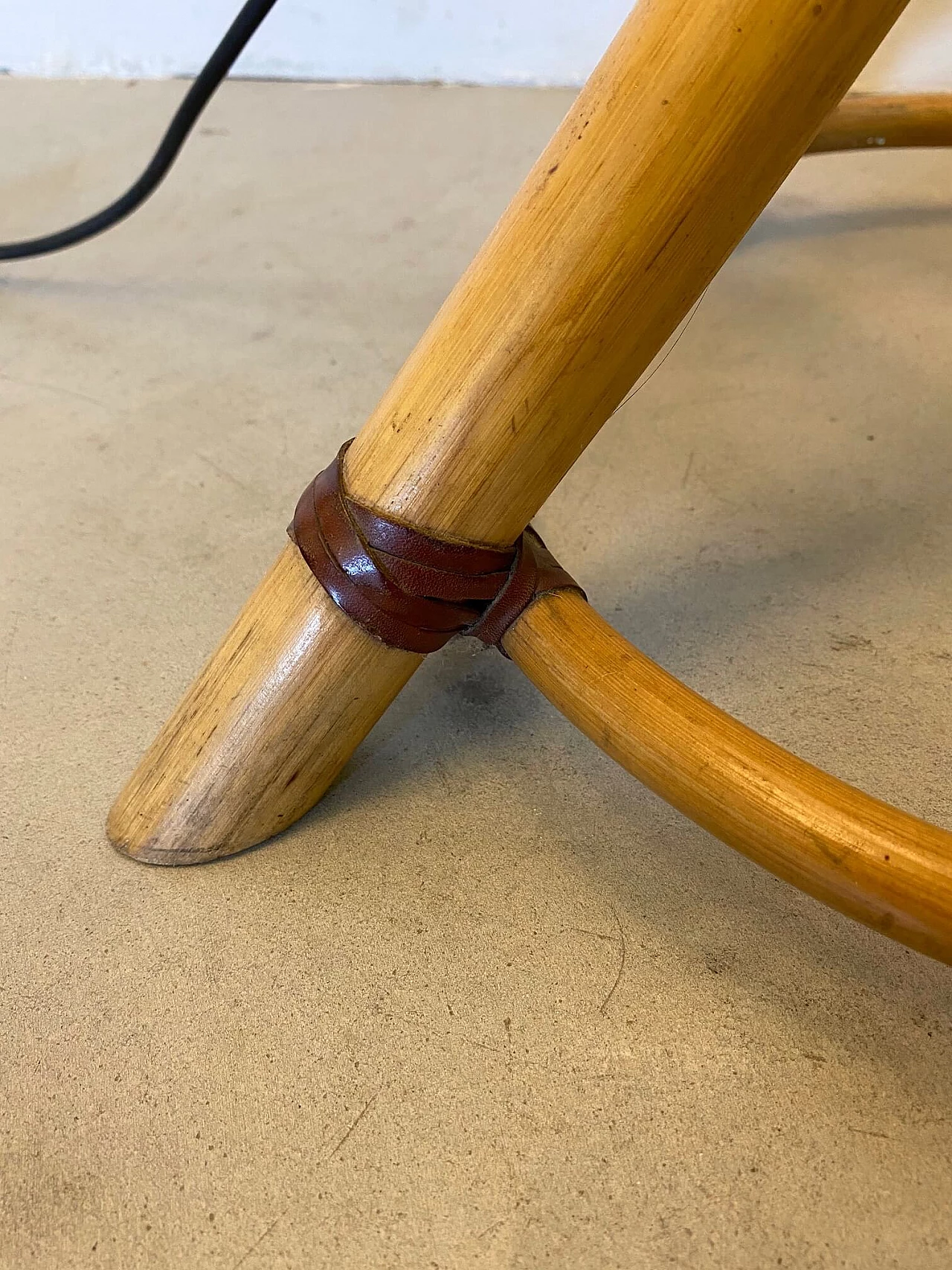 Lampada da terra in bambù, anni '70 1144450