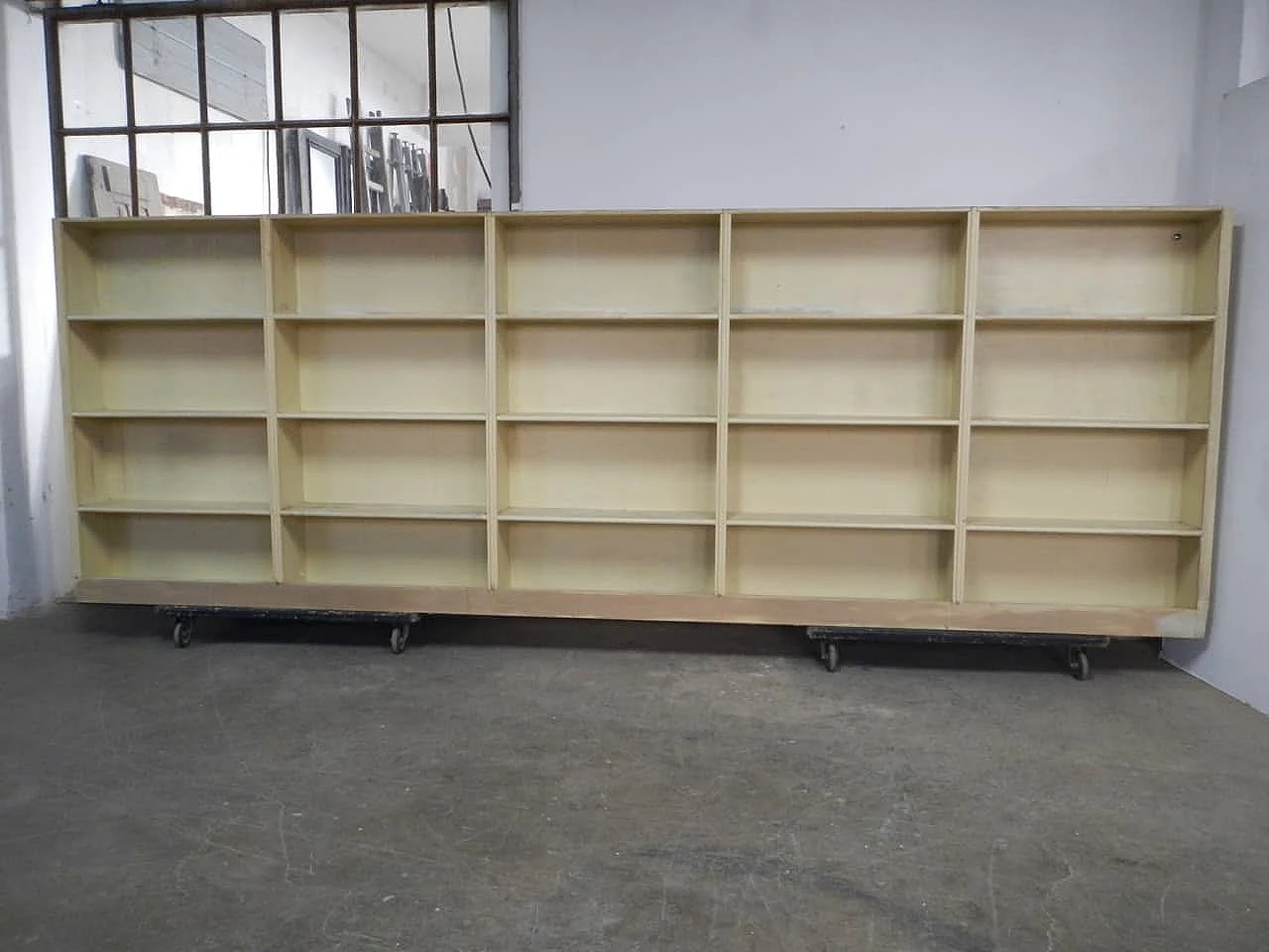 Large ulti shelf bookcase in fir wood, 50s 1180576