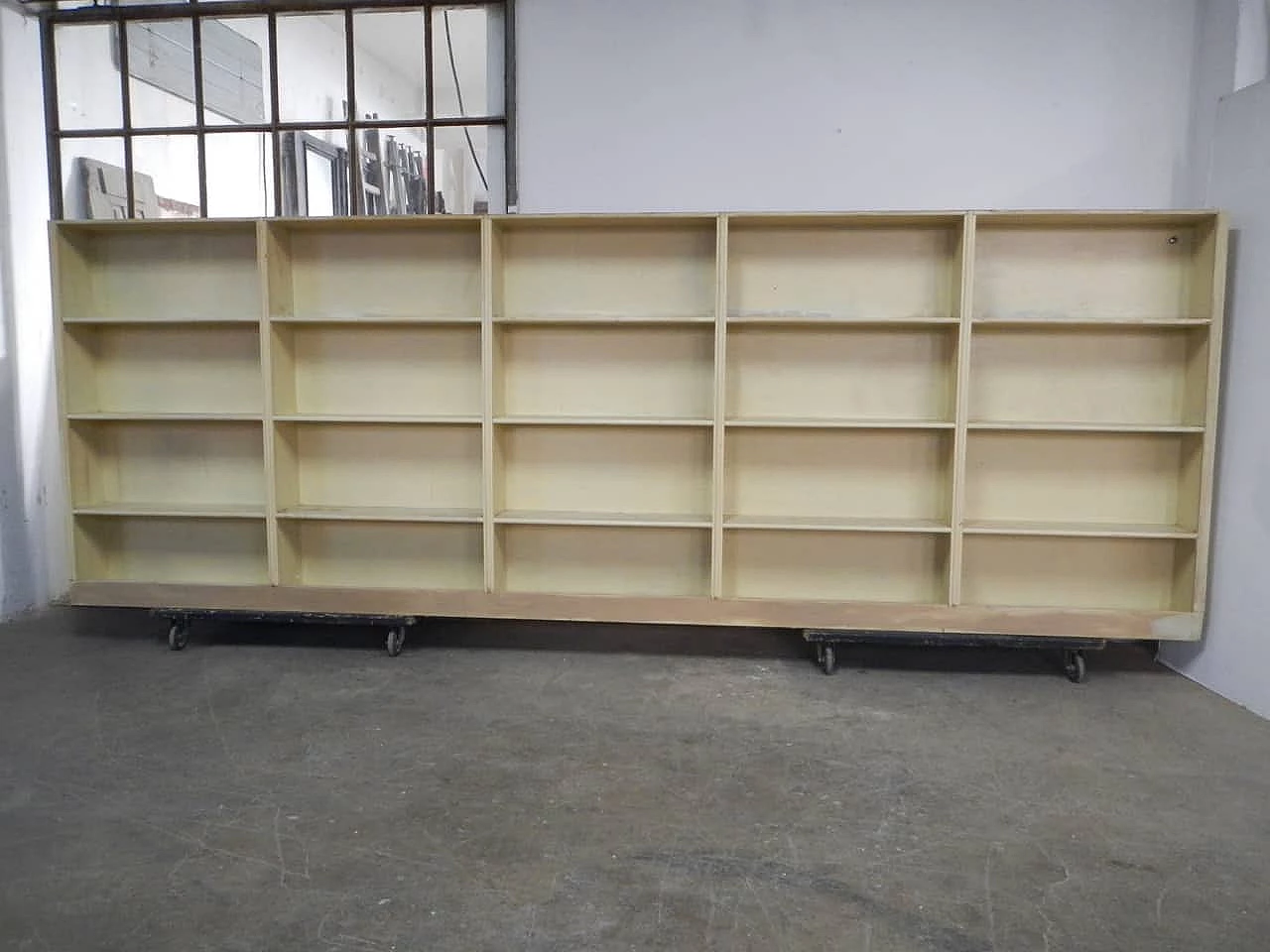 Large ulti shelf bookcase in fir wood, 50s 1180577
