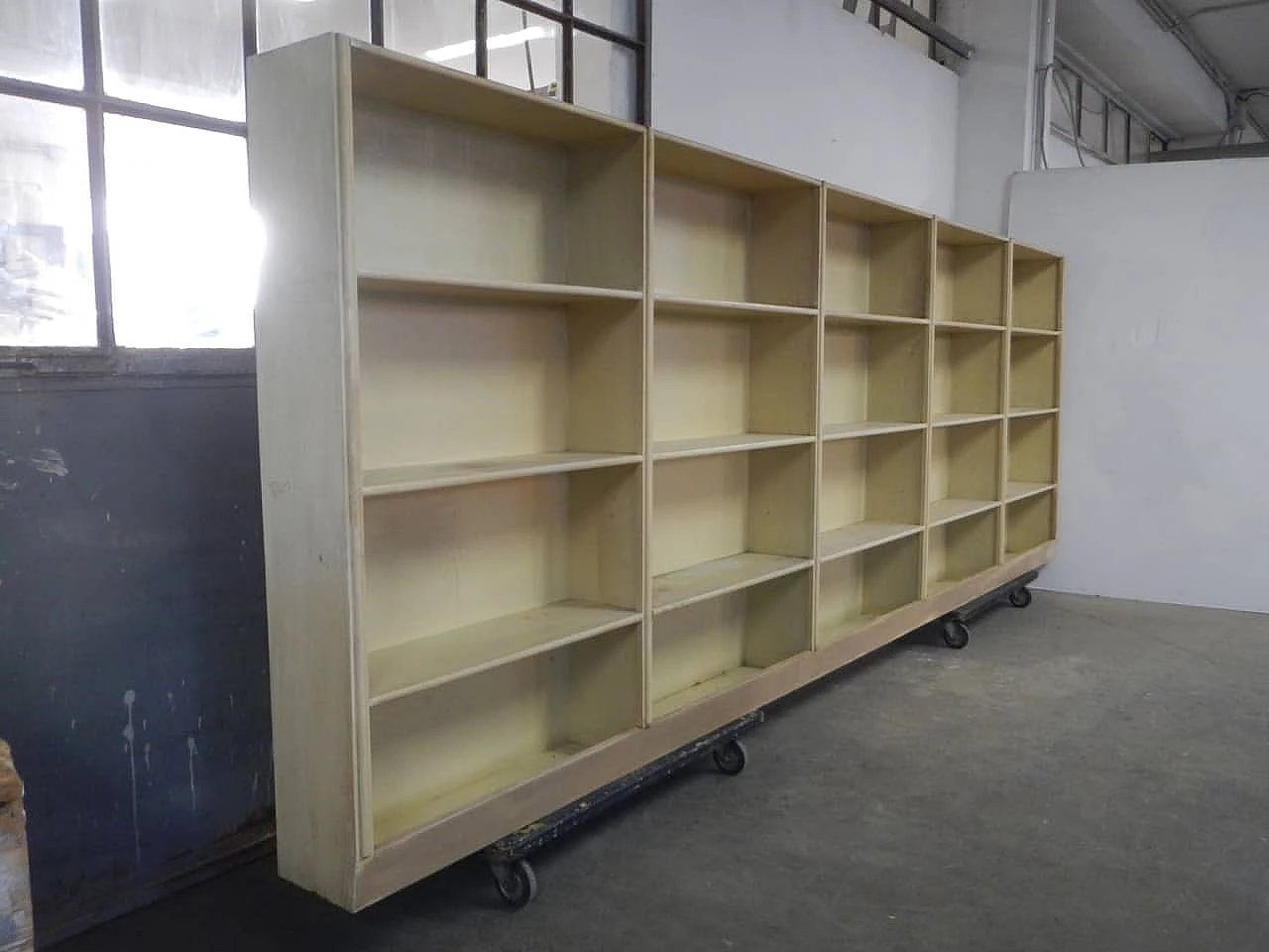 Large ulti shelf bookcase in fir wood, 50s 1180578