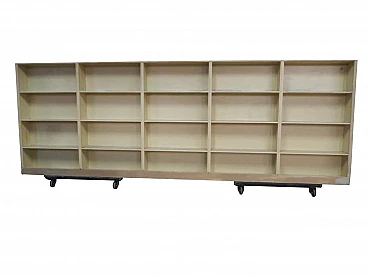 Large ulti shelf bookcase in fir wood, 50s