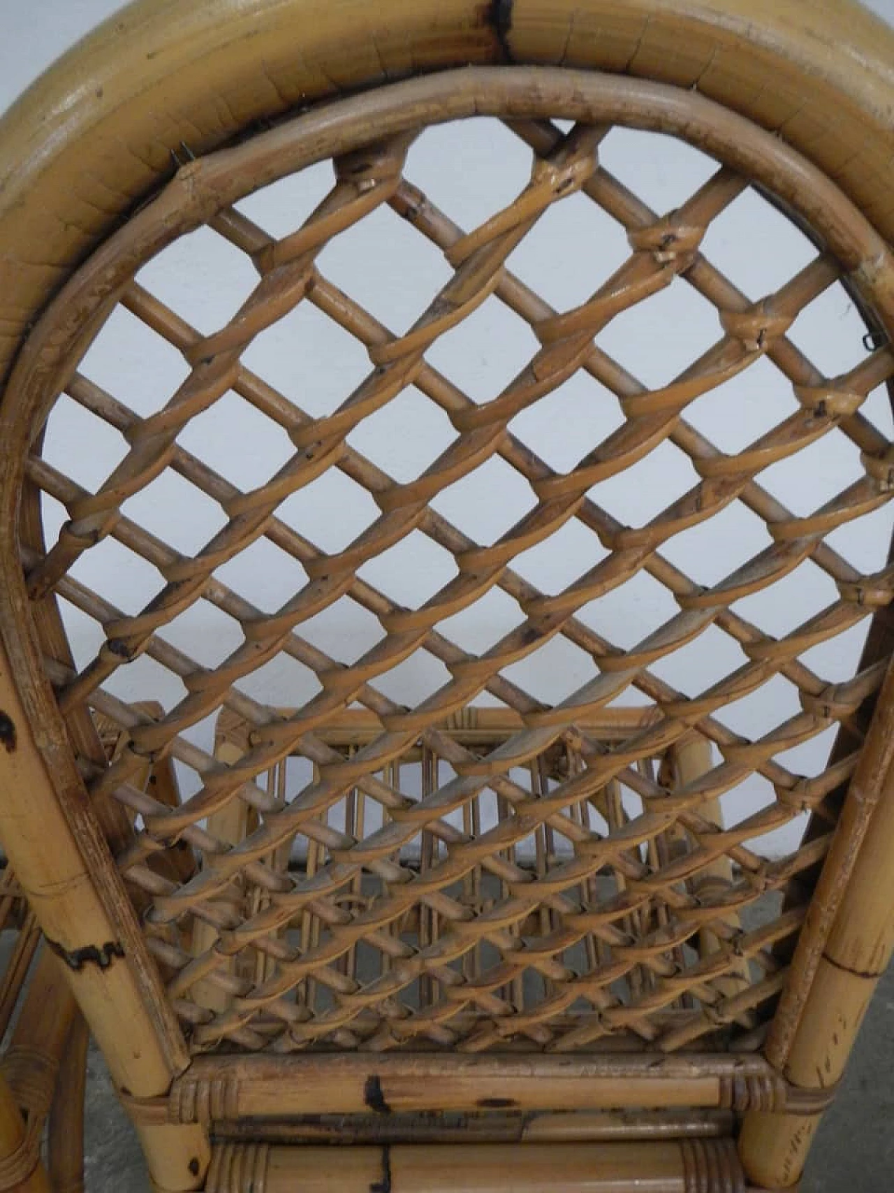 Pair of bamboo and rattan chairs, 70s 1180683