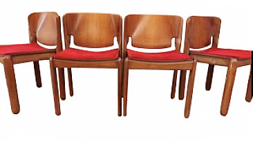 4 Chairs 122 by Vico Magistretti for Cassina, 70s