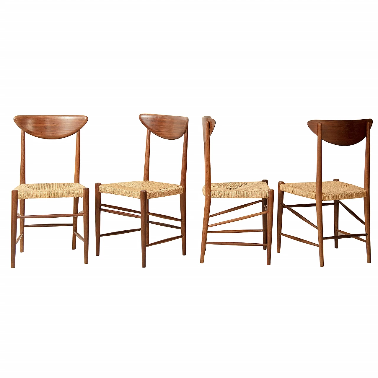 4 Chairs 316 in teak attributed to Peter Hvidt for Søborg Møbelfabrik, 50s 1180915