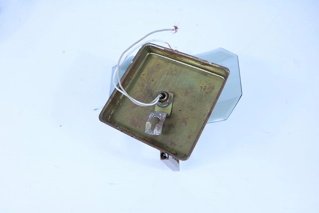 Pair of wall lamps in glass and brass, 1950s 1180964