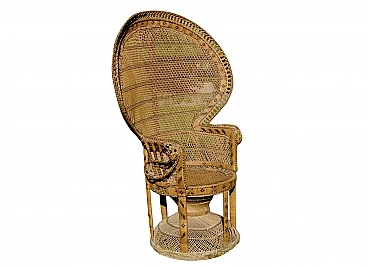 Peacock bamboo armchair, 60s