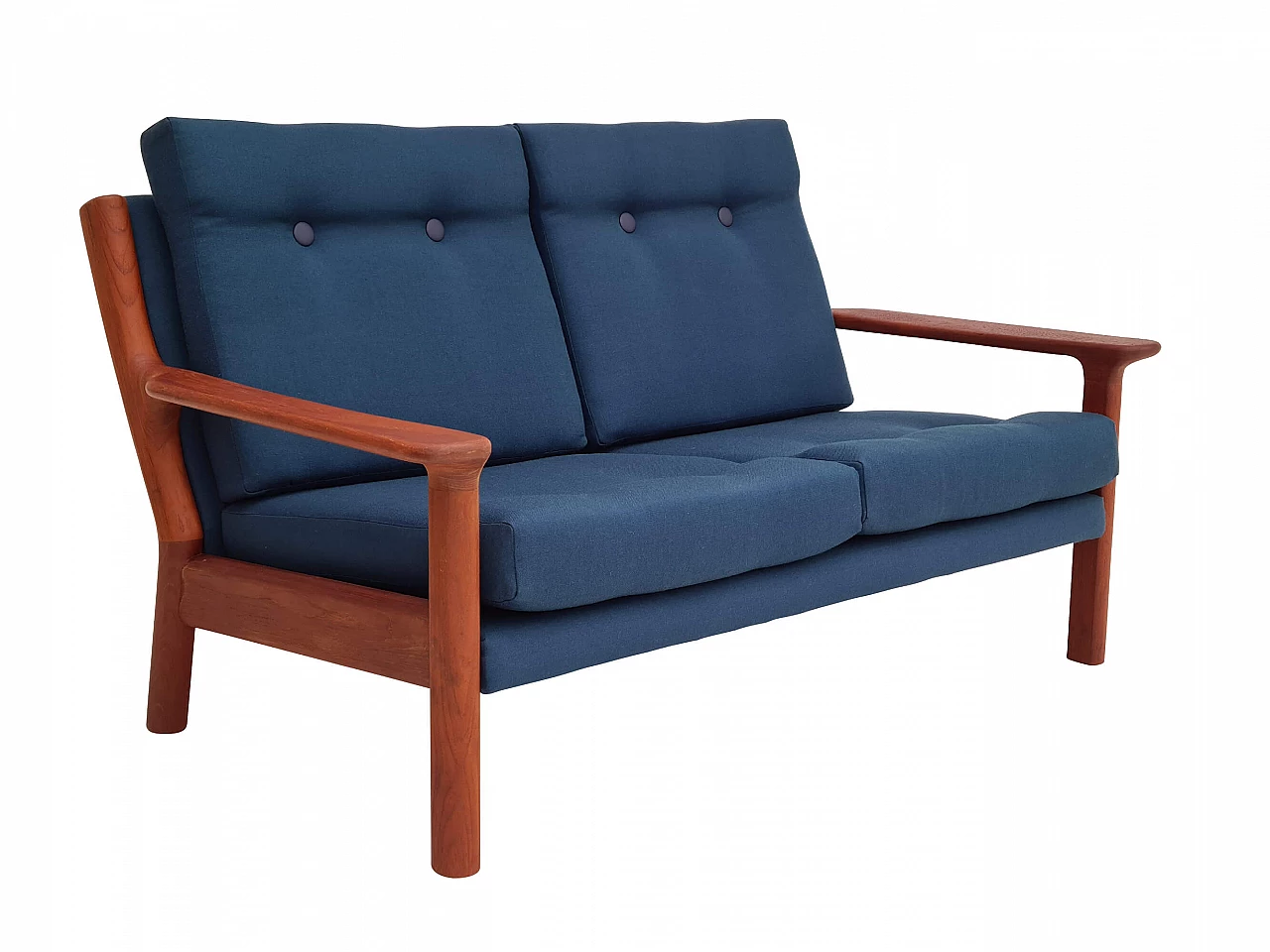Scandinavian sofa in wool and teak, 70s 1181172