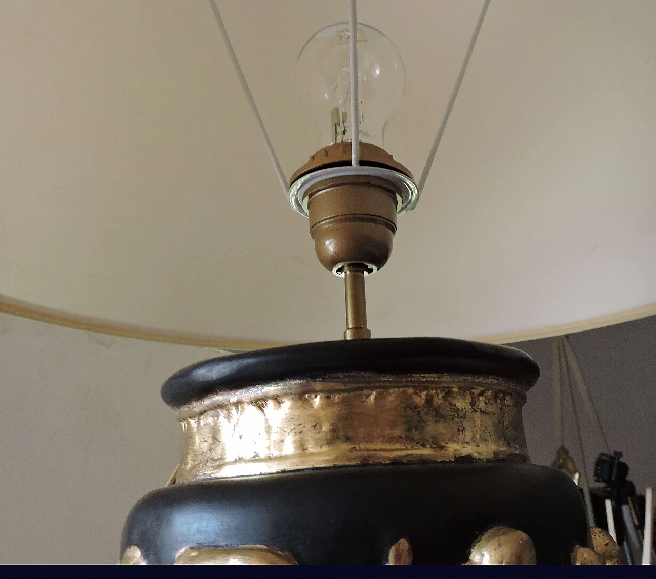 Art Deco table lamp decorated with gold leaf, 60s 1181349