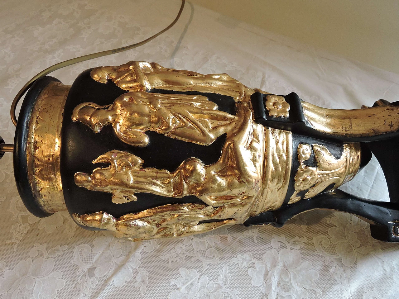 Art Deco table lamp decorated with gold leaf, 60s 1181354