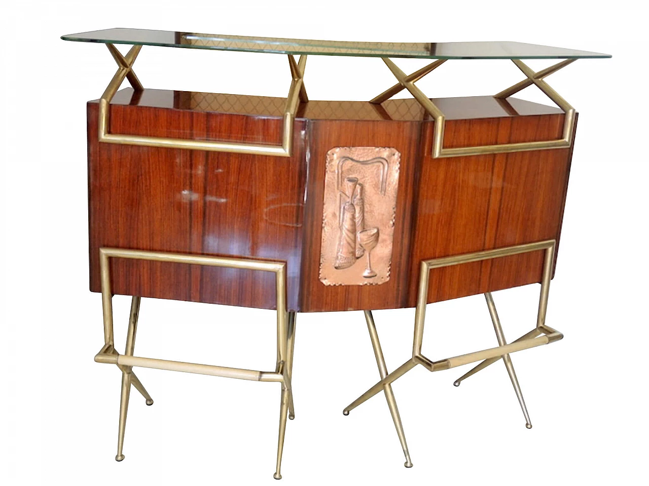 Bar cabinet in rosewood and brass, 1950s 1181408