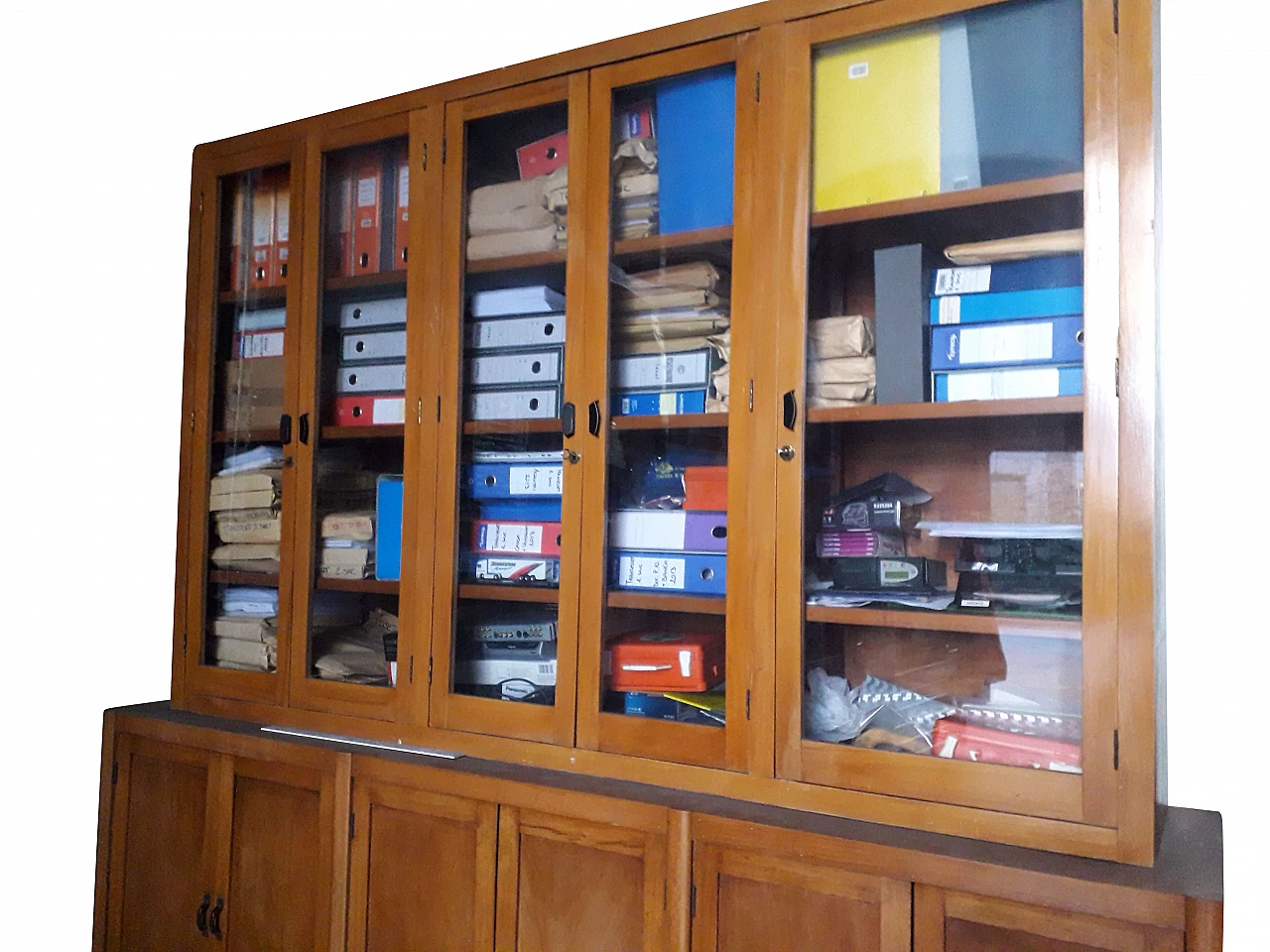 Mobile per ufficio con vetrine e credenza, anni '60 1181421