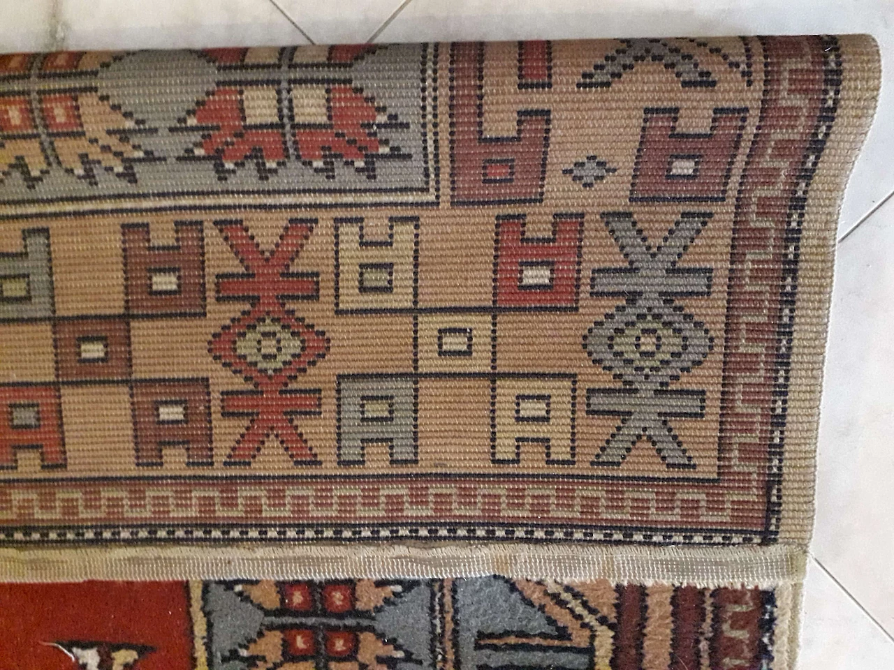 Kazak rug in pure virgin wool, 60s 1181608
