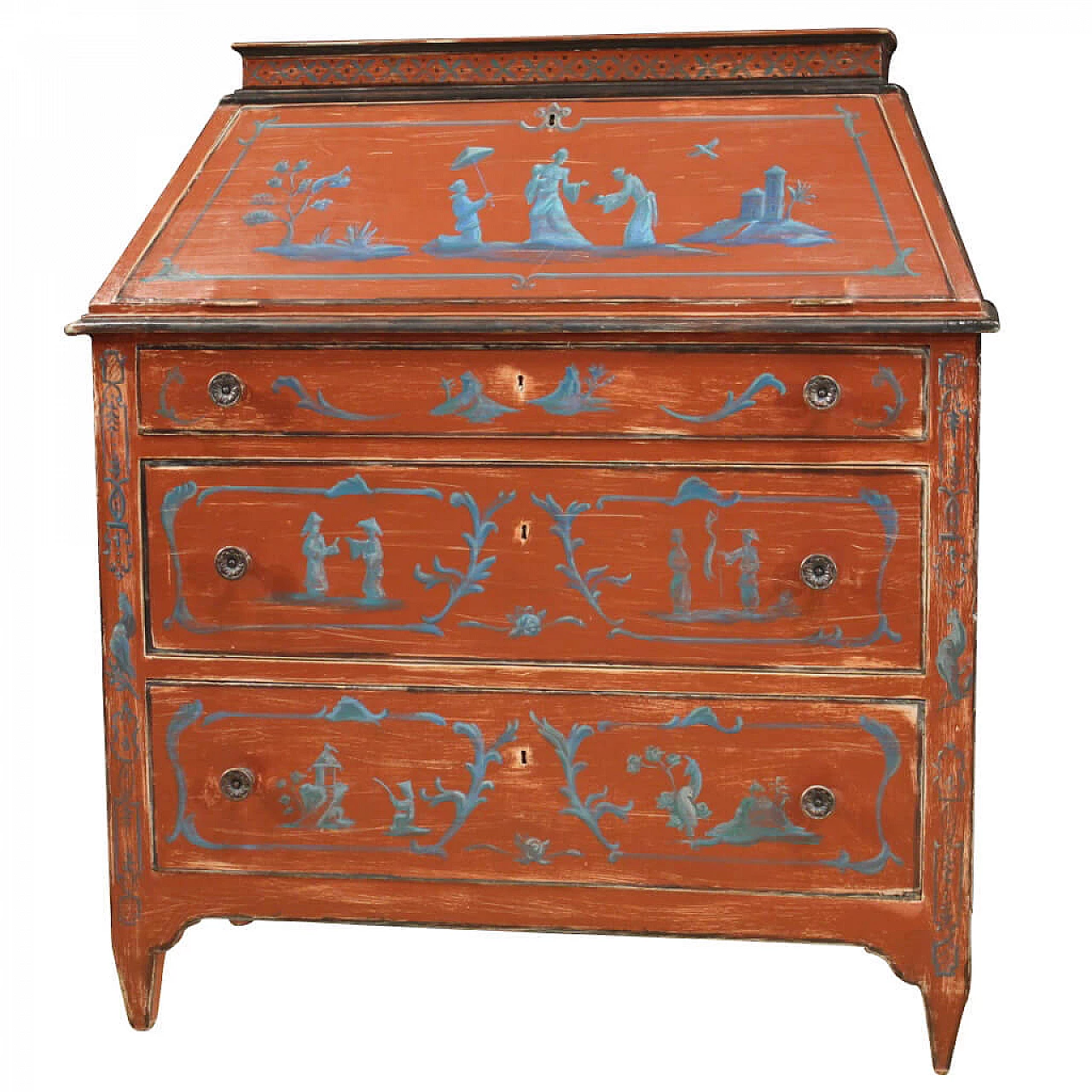 Lombardy lacquered and painted wooden bureau, 20th century 1181676