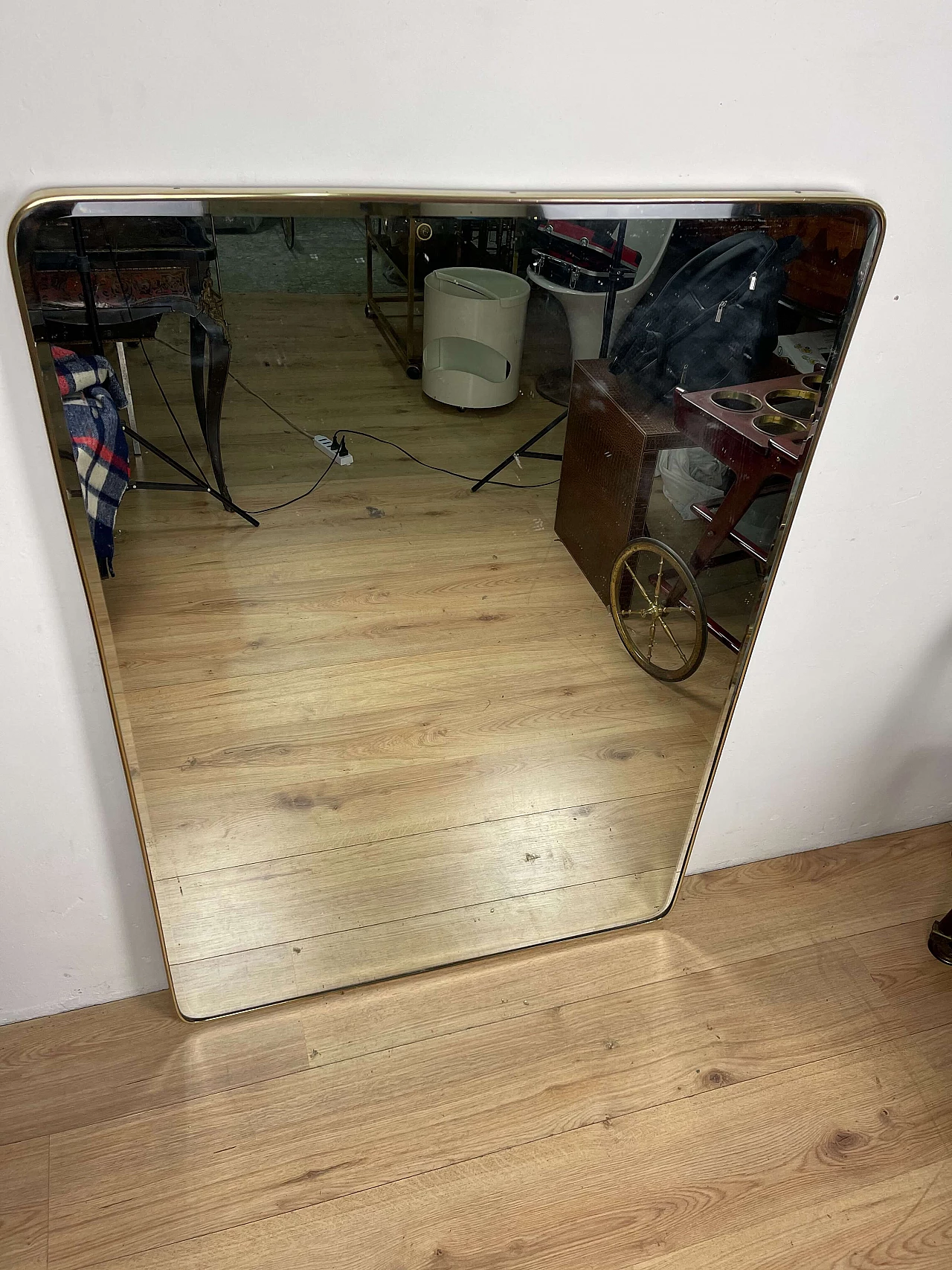 Specchio in ottone e vetro, anni '50 1181871