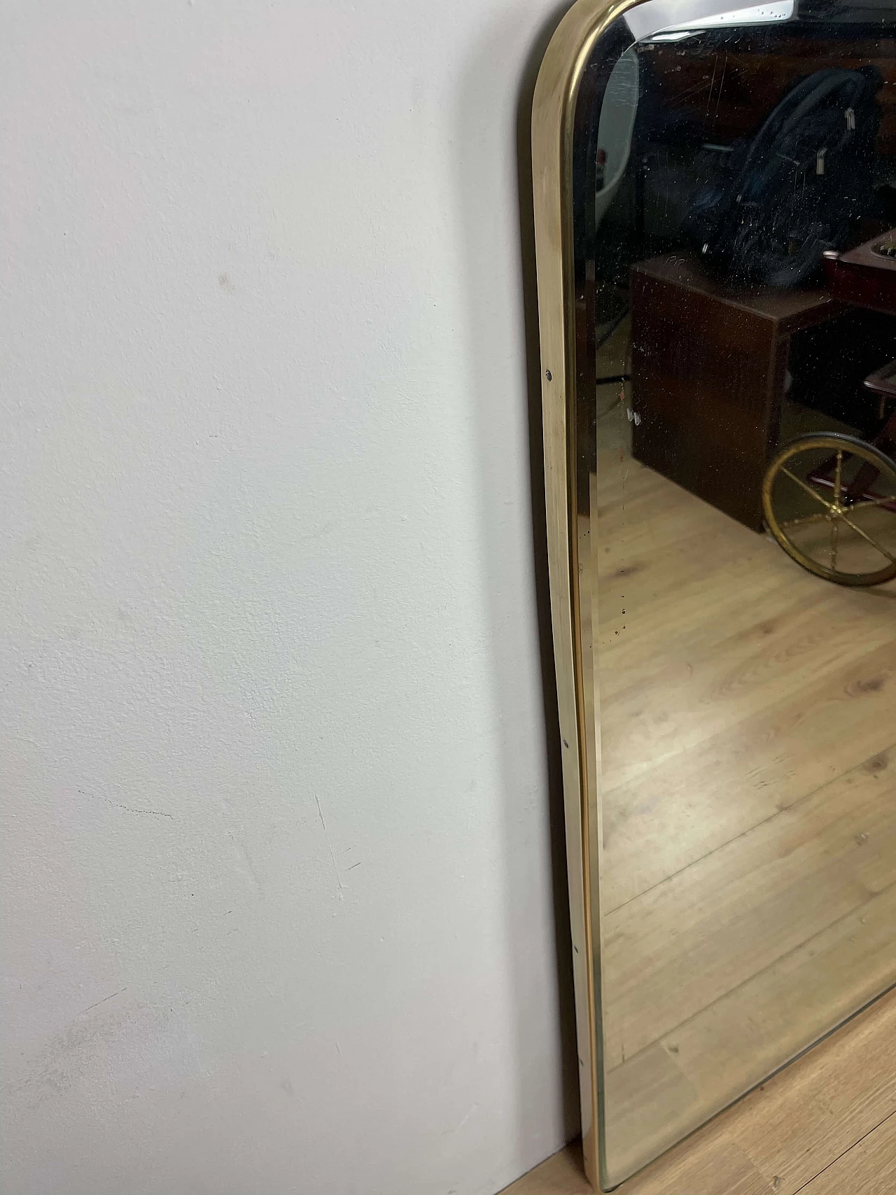 Specchio in ottone e vetro, anni '50 1181877