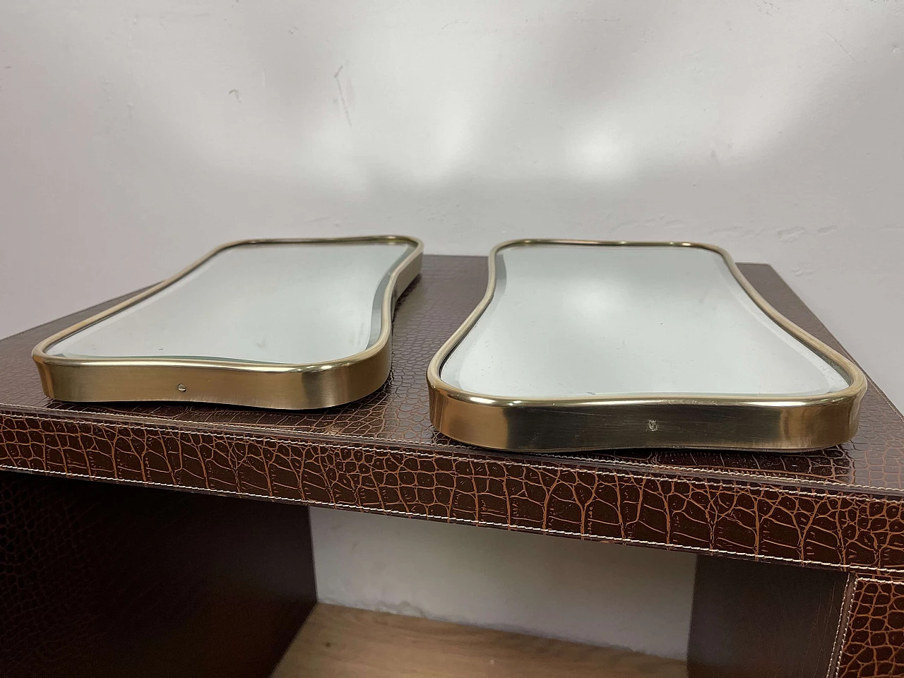 Pair of brass mirrors, 50s 1181911