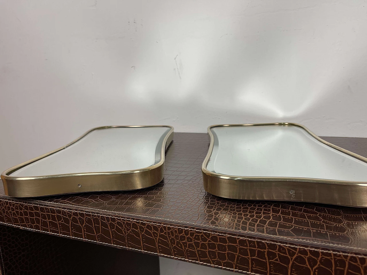 Pair of brass mirrors, 50s 1181912