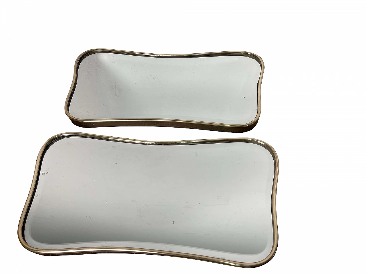 Pair of brass mirrors, 50s 1181923