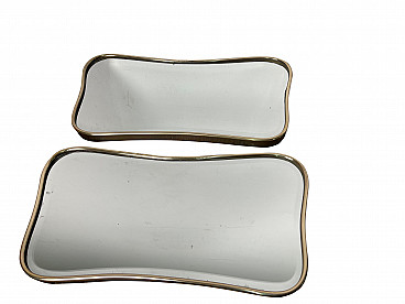 Pair of brass mirrors, 50s