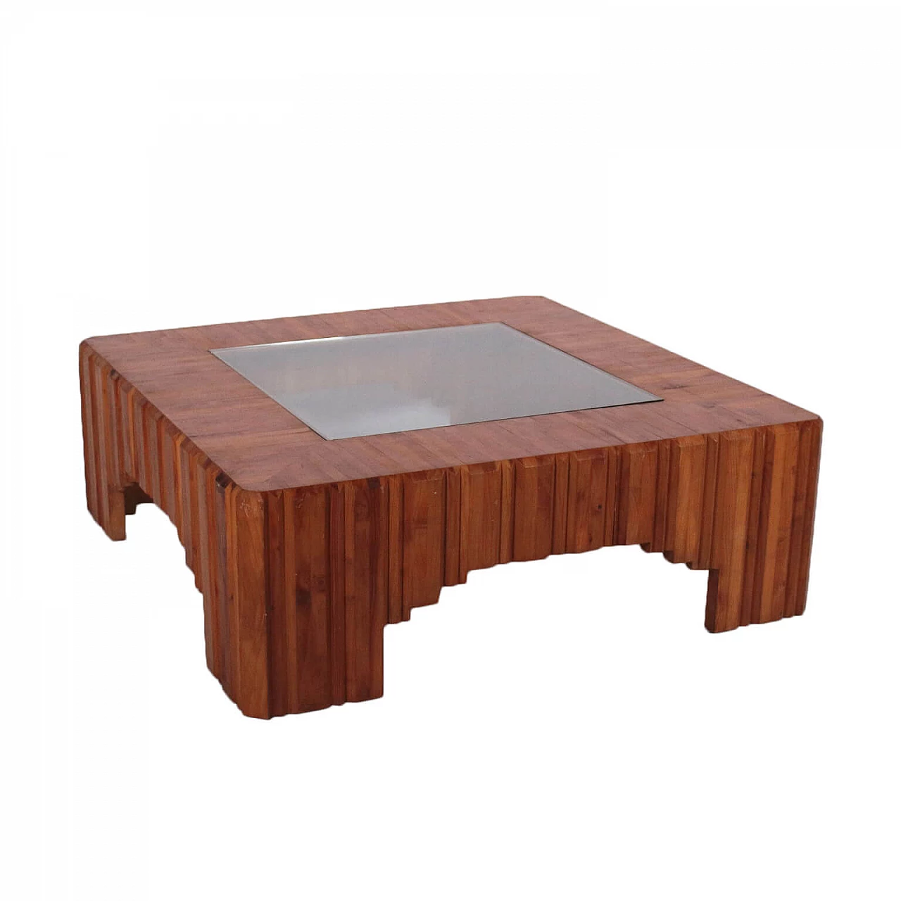 Coffee table in pine and glass, 70s 1182123